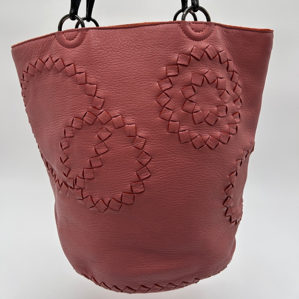 Bottega Veneta Intrecciatio Pink Bucket Bag Leather